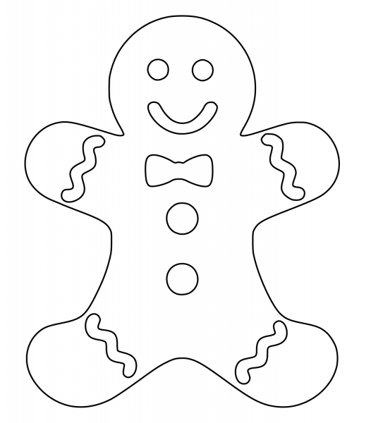 Christmas Gingerbread Man coloring page image