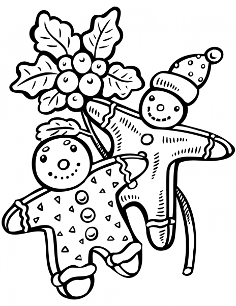 Christmas Gingerbreads coloring page image