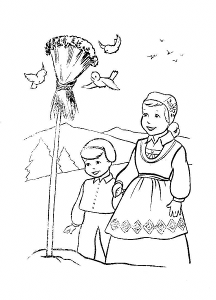 Christmas In Norway  coloring page image