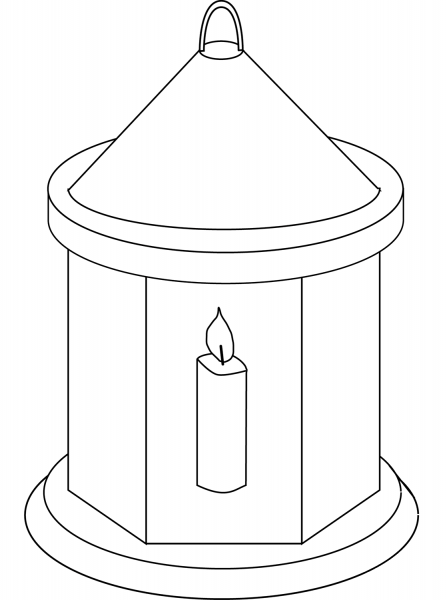 Christmas Lantern coloring page image