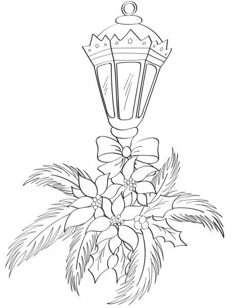 Christmas Lantern coloring page image