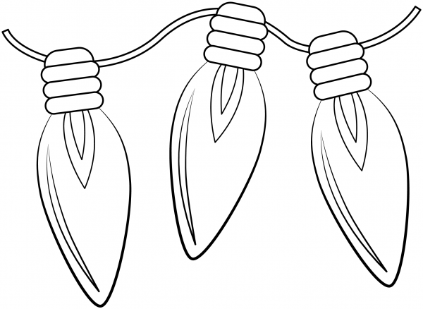 Christmas Light Bulb coloring page image