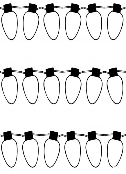 Christmas Light Bulbs coloring page image