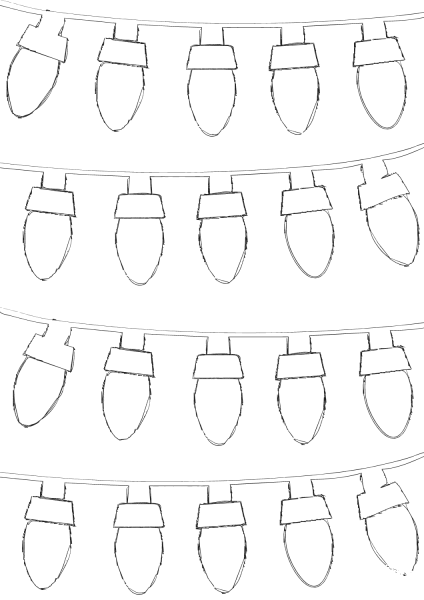 Christmas Light Bulbs coloring page image