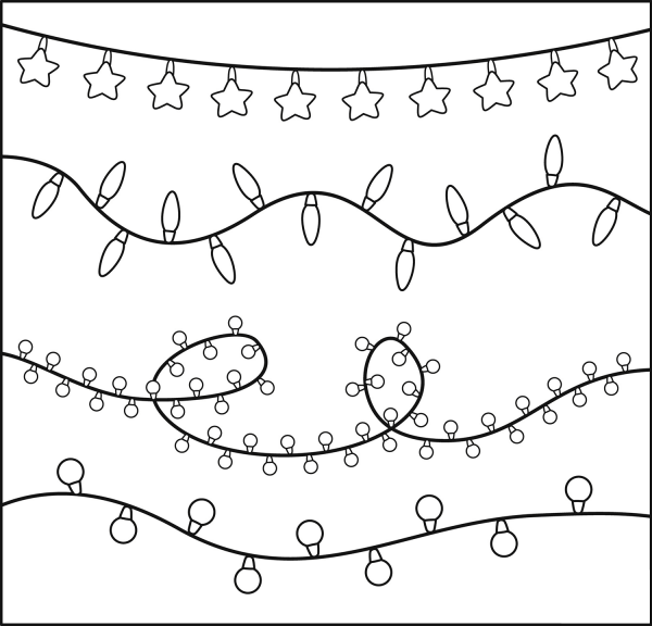 Christmas Lights coloring page image