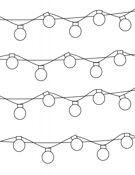 Christmas Lights coloring page image
