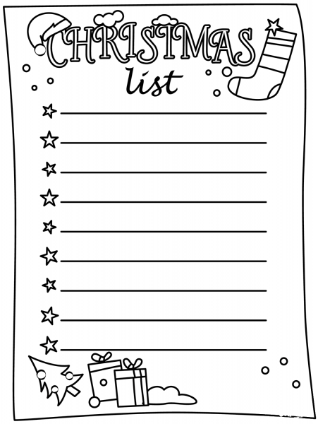 Christmas List coloring page image