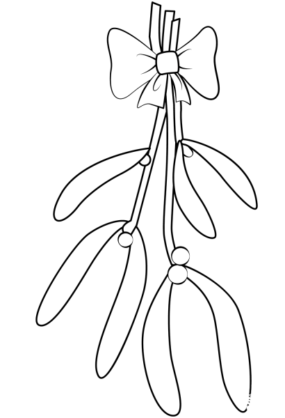 Christmas Mistletoe coloring page image