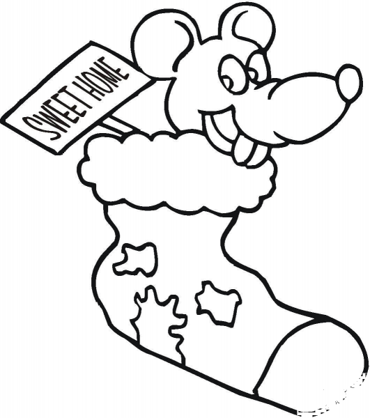 Christmas Mouse  coloring page image