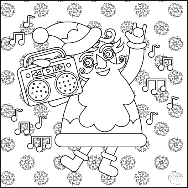 Christmas Music coloring page image