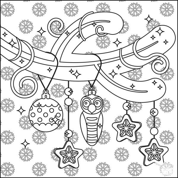 Christmas Ornament coloring page image