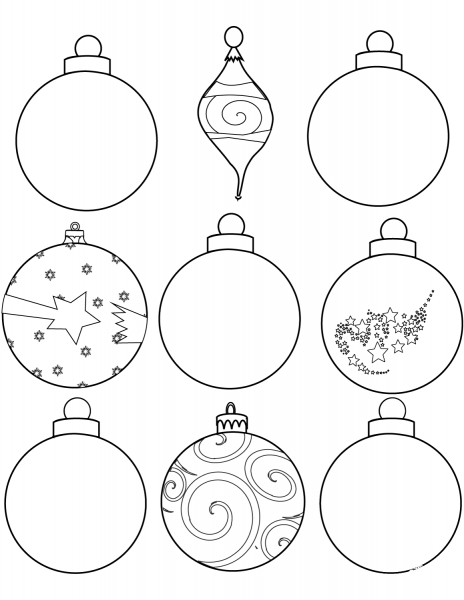Christmas Ornaments coloring page image