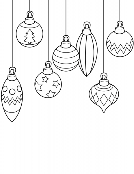 Christmas Ornaments coloring page image