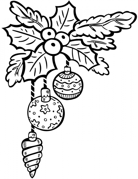 Christmas Ornaments coloring page image