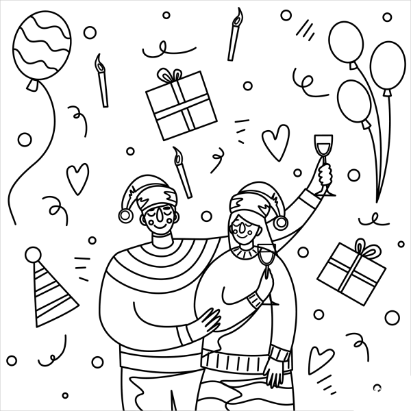 Christmas Party coloring page image