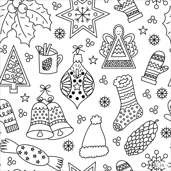 Christmas Pattern coloring page image