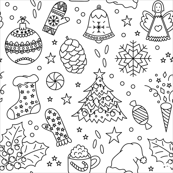 Christmas Pattern coloring page image
