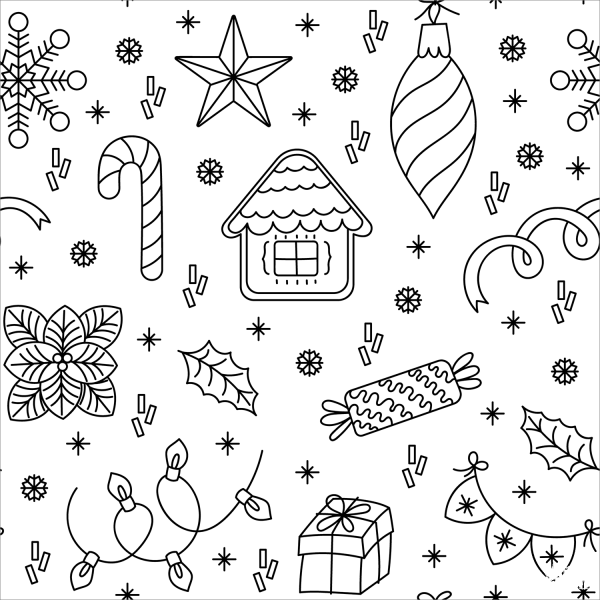 Christmas Pattern coloring page image