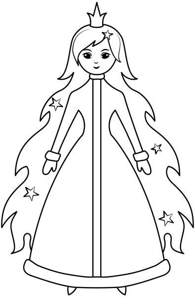 Christmas Princess coloring page image