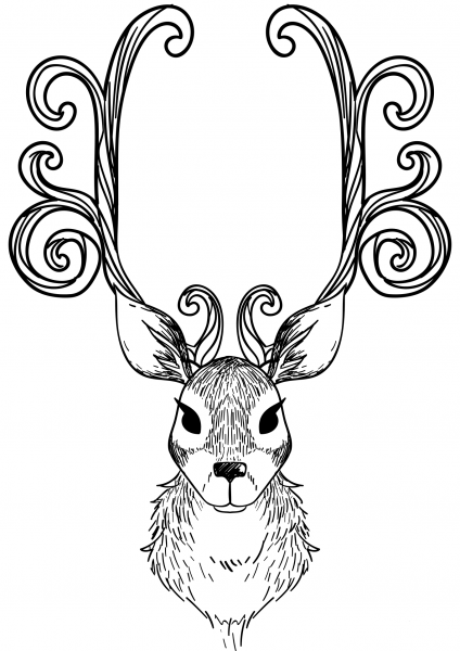 Christmas Reindeer coloring page image