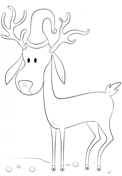 Christmas Reindeer coloring page image