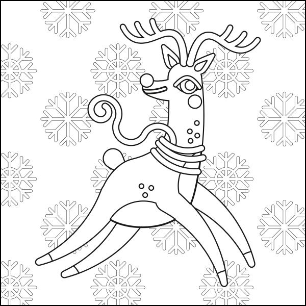 Christmas Reindeer coloring page image