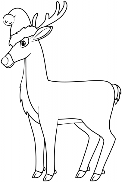 Christmas Reindeer coloring page image