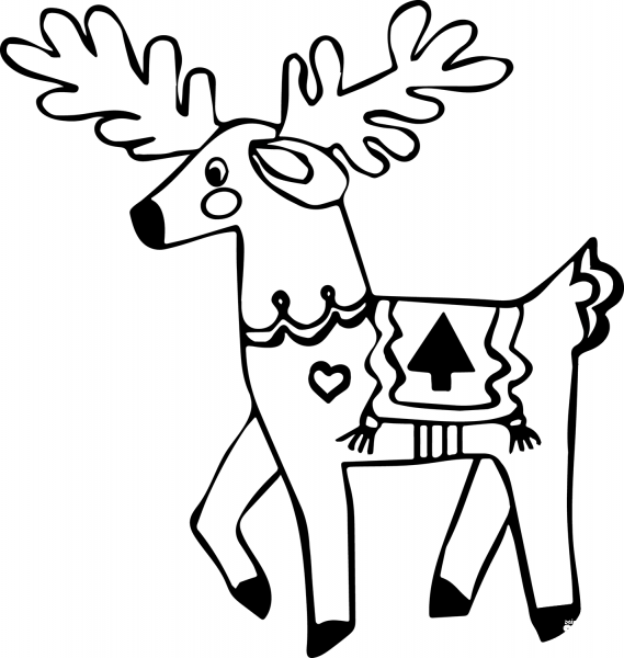 Christmas Reindeer coloring page image