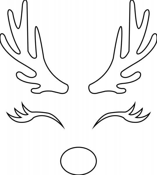 Christmas Reindeer Face coloring page image