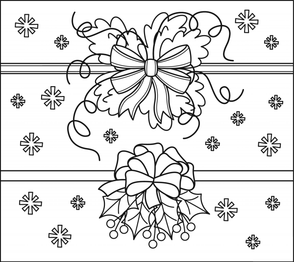 Christmas Ribbon coloring page image