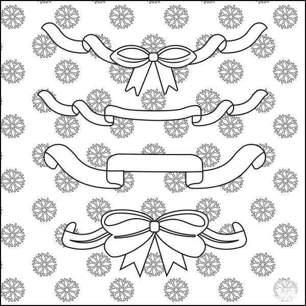 Christmas Ribbon coloring page image