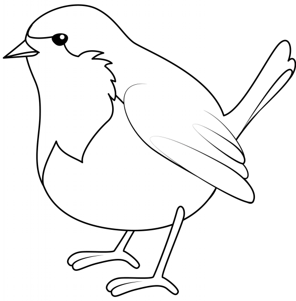 Christmas Robin coloring page image