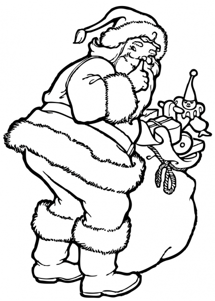 Christmas Santa coloring page image
