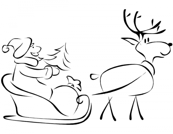 Christmas Sleigh  coloring page image