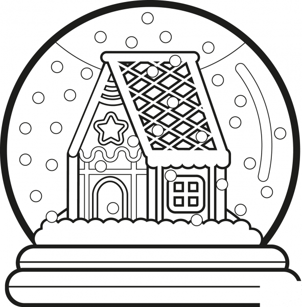 Christmas Snow Globe coloring page image