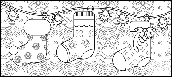 Christmas Stocking coloring page image