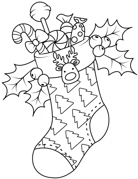 Christmas Stocking coloring page image