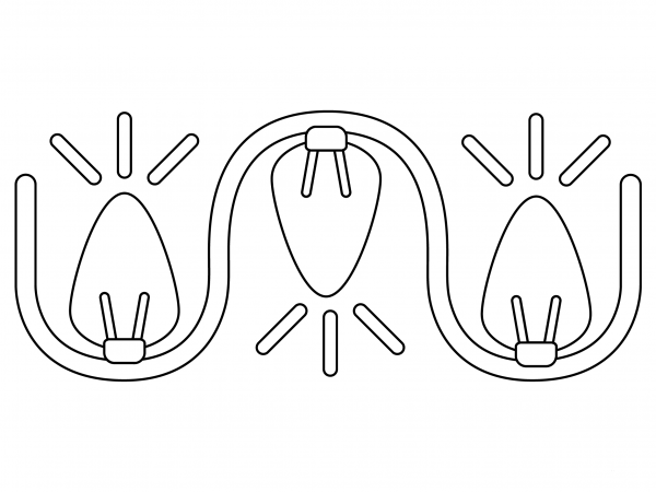 Christmas String Lights coloring page image