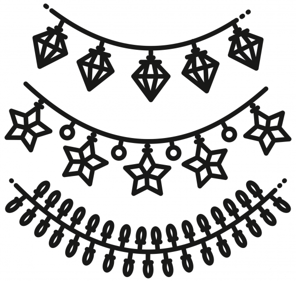 Christmas String Lights coloring page image