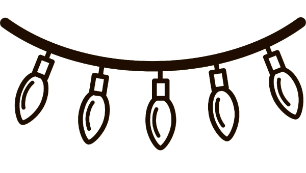 Christmas String Lights coloring page image