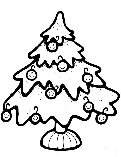 Christmas Tree coloring page image