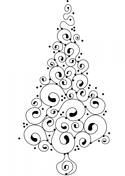 Christmas Tree coloring page image