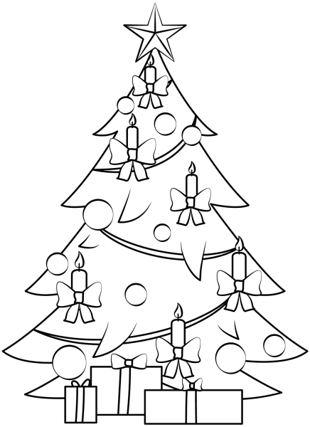 Christmas Tree coloring page image