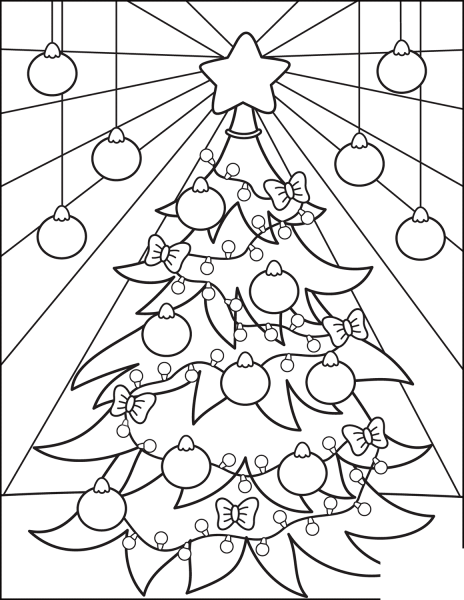 Christmas Tree coloring page image