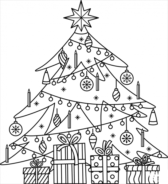 Christmas Tree coloring page image