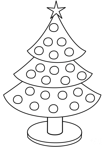 Christmas Tree coloring page image