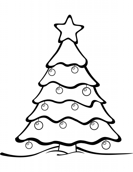 Christmas Tree coloring page image