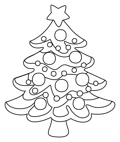 Christmas Tree Emoji coloring page image
