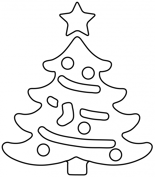Christmas Tree Emoji coloring page image
