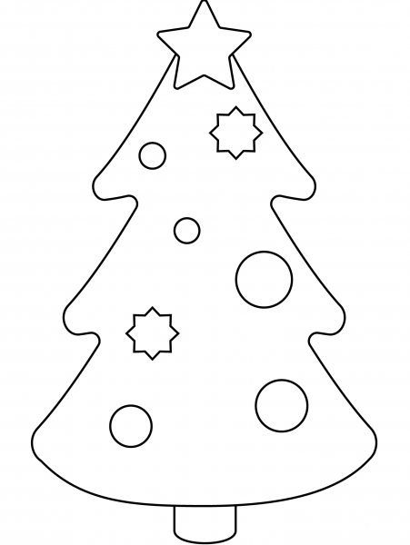 Christmas Tree Emoji coloring page image